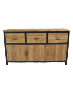 Industrieel dressoir ruw teakhout