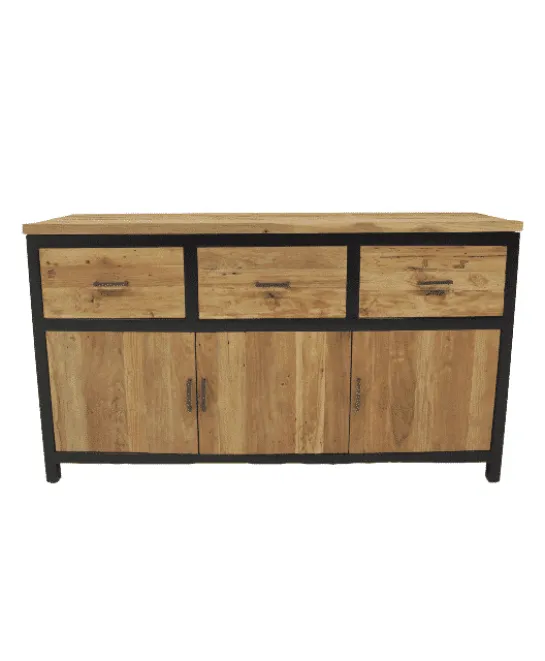 Industrieel dressoir ruw teakhout