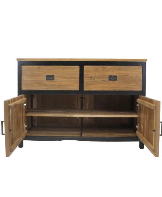 Industrieel dressoir ruw teakhout