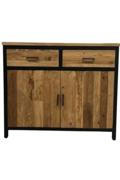 Industrieel dressoir ruw teakhout