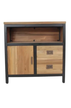 Industrieel klein teak tv meubel