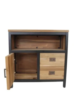 Industrieel klein teak tv meubel