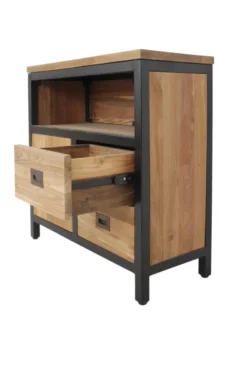 Industrieel klein teak tv meubel