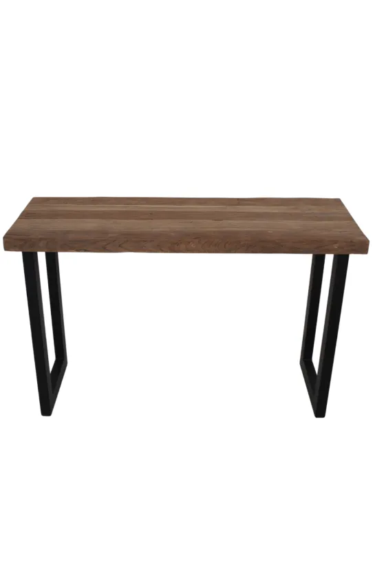 Industrieel side table teak met metaal