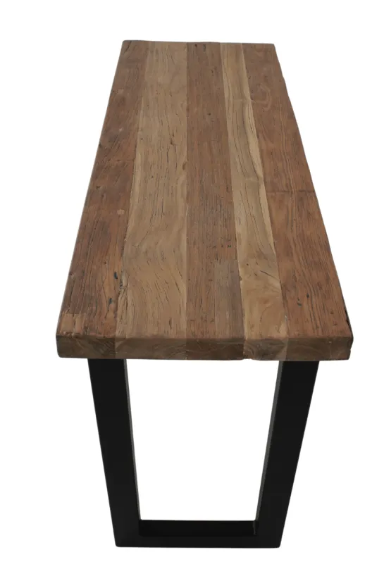 Industrieel side table teak met metaal
