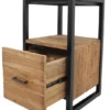 2 industrieel teak nachtkastjes