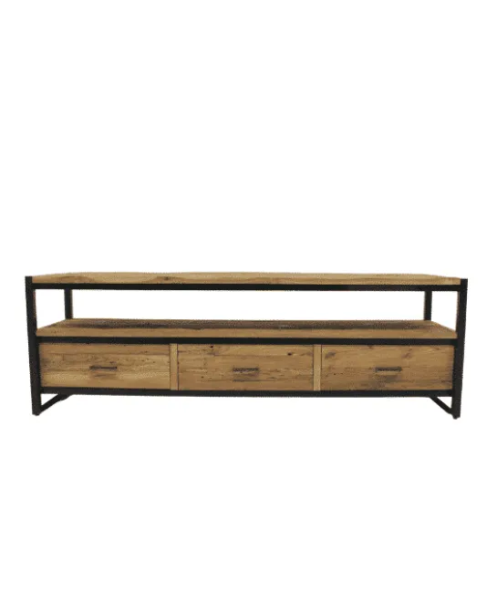Industrieel tv meubel teak hout