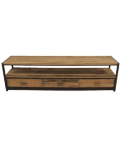 Industrieel tv meubel teak hout
