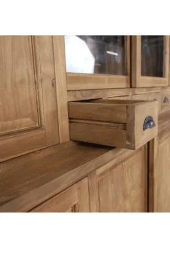 Klassieke Landelijke Teak Houten Vitrinekast