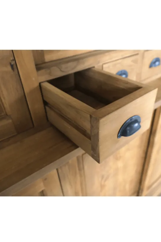 Klassieke Landelijke Teak Houten Vitrinekast