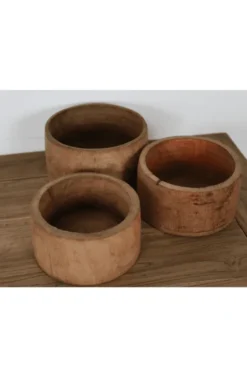Kleine houten schaaltjes theelicht houders