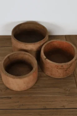 Kleine houten schaaltjes theelicht houders