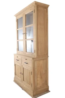 Kleine massief teak vitrinekast 120 cm