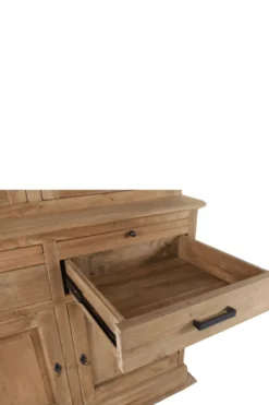 Kleine massief teak vitrinekast 120 cm