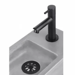 Koud water kraan recht mat zwart voor toilet
