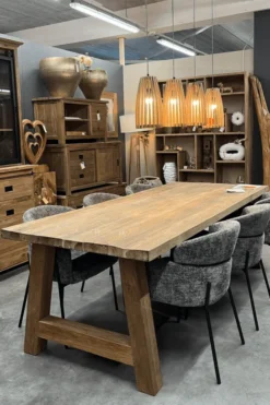 Landelijke eettafel van gerecycled teak 240 cm met a poten