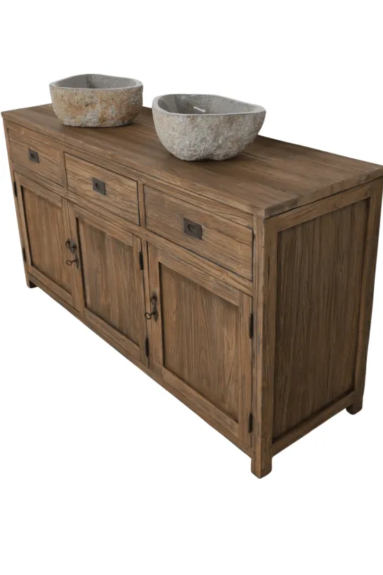 Landelijk Teak Houten Badkamermeubel – Rustiek 160 cm