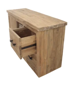 Landelijk teakhouten badkamer meubel 145 cm