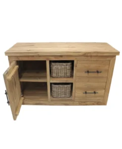 Landelijk teakhouten badkamer meubel 145 cm