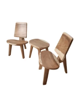 Lounge setje 2 stoelen en 1 tafeltje suar hout