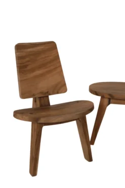 Lounge setje 2 stoelen en 1 tafeltje suar hout