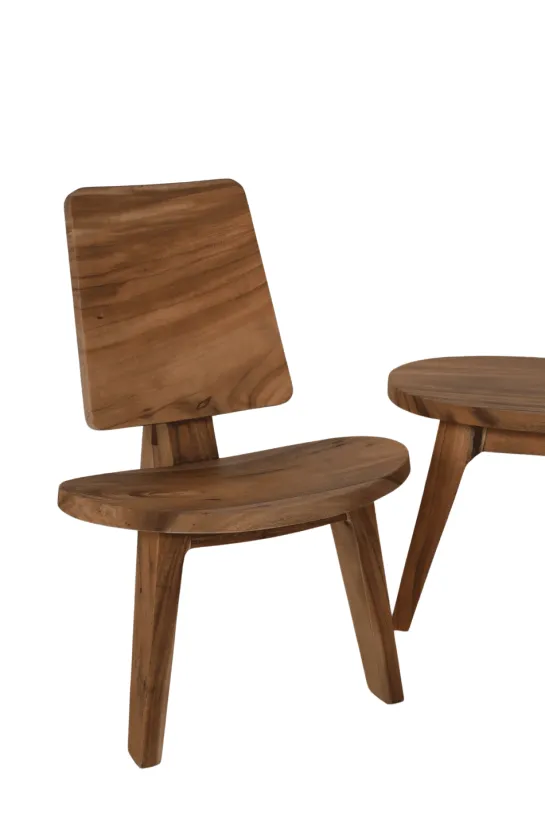 Lounge setje 2 stoelen en 1 tafeltje suar hout