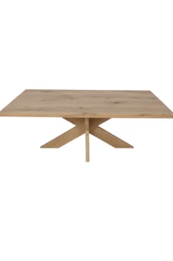 Massief eiken houten eettafel met eiken houten matrixpoot 200 cm