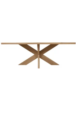 Massief eiken houten eettafel met eiken houten matrixpoot 200 cm