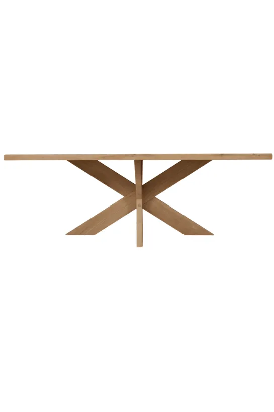 Massief eiken houten eettafel met eiken houten matrixpoot 200 cm