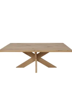 Massief eiken houten eettafel met eiken houten matrixpoot 200 cm