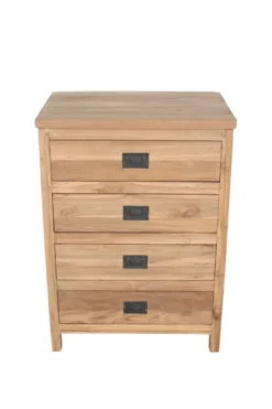Massief teakhouten ladekastje 60x40x85h