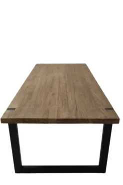 Massieve Teakhouten Eettafel met Metalen U-Poten – Uniek Design
