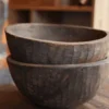 Oude houten schaal bruin