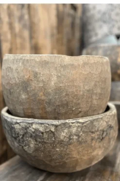 Oude houten schaal bruin
