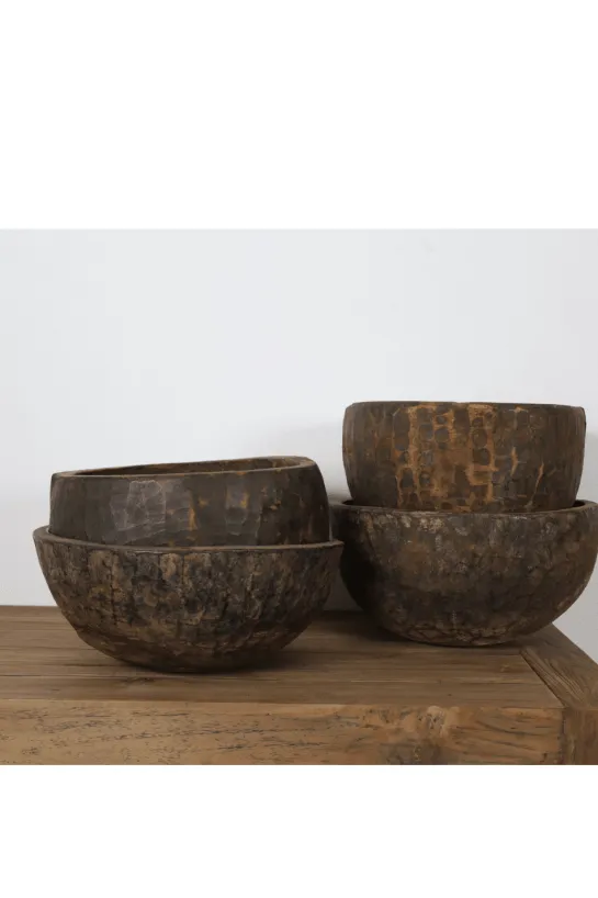 Oude houten schaal bruin