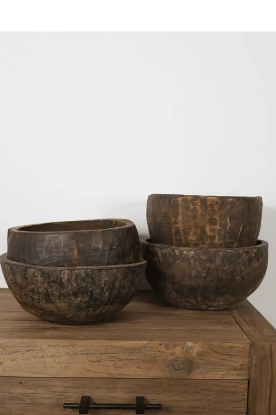 Oude houten schaal bruin