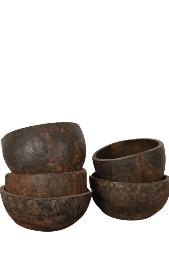 Oude houten schaal bruin