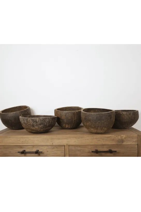 Oude houten schaal bruin