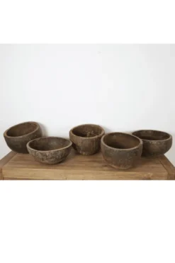 Oude houten schaal bruin