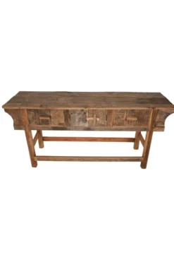 Oude houten sidetable