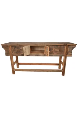 Oude houten sidetable