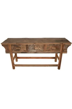 Oude houten sidetable