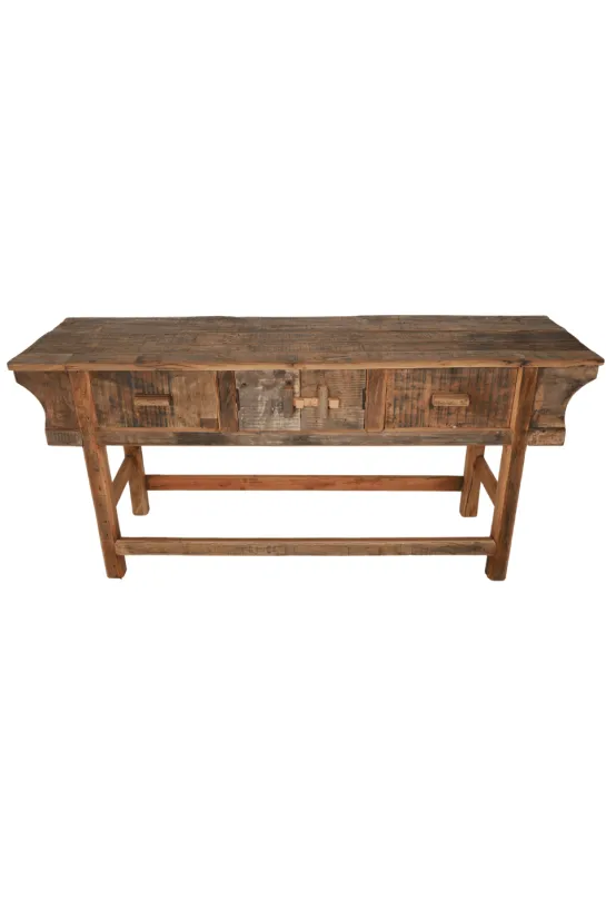 Oude houten sidetable