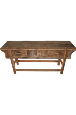 Oude houten sidetable