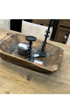 Oude Landelijke Houten Schaal uit India