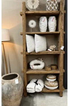 Oud robuuste Houten Boekenkast / Rek – Hoog