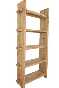 Oud robuuste Houten Boekenkast / Rek – Hoog