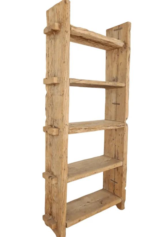 Oud robuuste Houten Boekenkast / Rek – Hoog