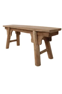 Oud teak houten bankje
