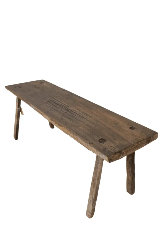 Oud teak houten bankje 130x31x45 cm